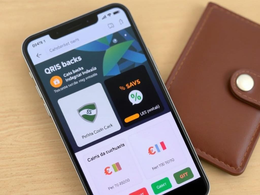 Ilustrasi penghematan dengan QRIS Tap menunjukkan cashback dan diskon Ilustrasi penghematan dengan QRIS Tap menunjukkan cashback dan diskon