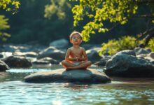 Meditasi di Sungai: Tren Aura Farming Anak