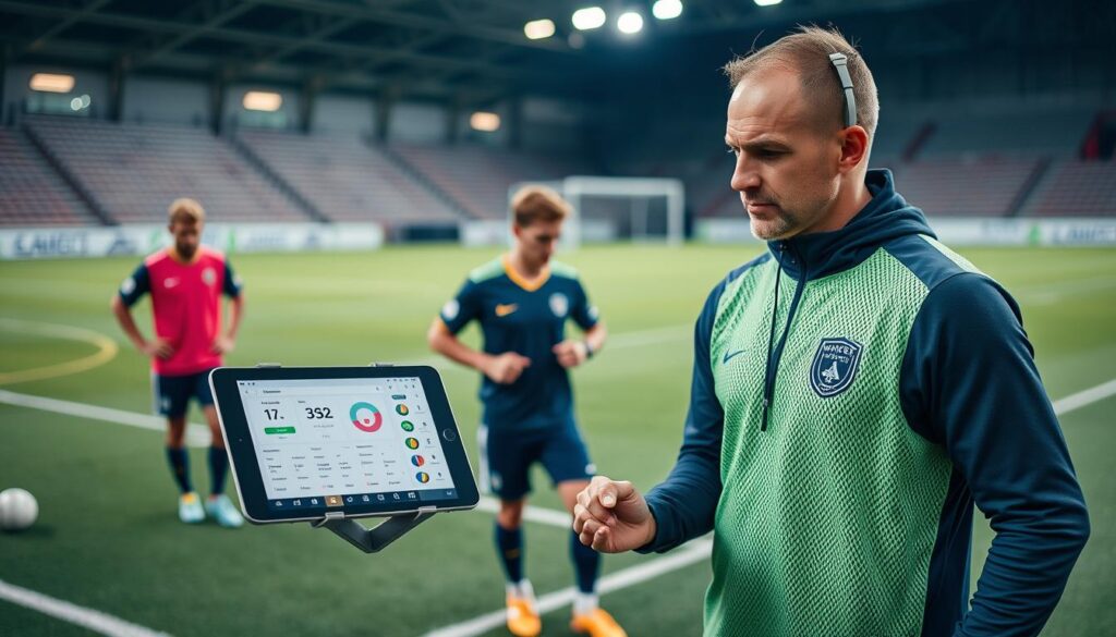 Pelatih menggunakan wearable technology untuk memantau performa atlet Pelatih menggunakan wearable technology untuk memantau performa atlet